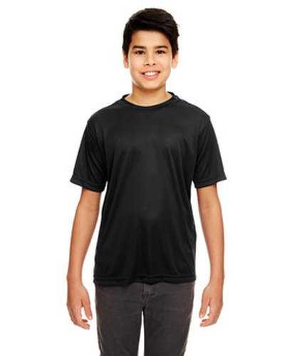 Ultraclub 8620Y Youth Cool &amp; Dry Basic Performance T-Shirt - Black - HIT a Double