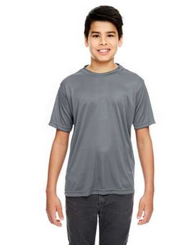 Ultraclub 8620Y Youth Cool &amp; Dry Basic Performance T-Shirt - Charcoal - HIT a Double
