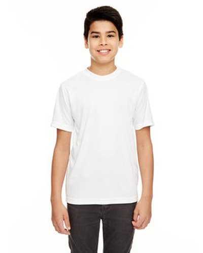 Ultraclub 8620Y Youth Cool & Dry Basic Performance T-Shirt - White - HIT a Double