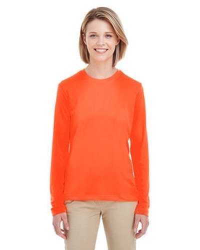 Ultraclub 8622W Ladies&#39; Cool &amp; Dry Performance Long-Sleeve Top - Bright Orange - HIT a Double