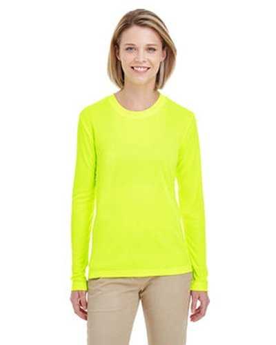 Ultraclub 8622W Ladies&#39; Cool &amp; Dry Performance Long-Sleeve Top - Bright Yellow - HIT a Double