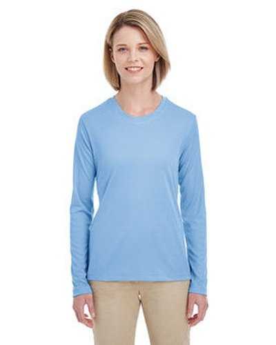 Ultraclub 8622W Ladies&#39; Cool &amp; Dry Performance Long-Sleeve Top - Columbia Blue - HIT a Double