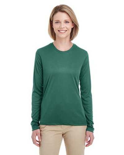 Ultraclub 8622W Ladies&#39; Cool &amp; Dry Performance Long-Sleeve Top - Forest Green - HIT a Double