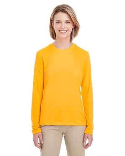 Ultraclub 8622W Ladies&#39; Cool &amp; Dry Performance Long-Sleeve Top - Gold - HIT a Double