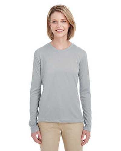 Ultraclub 8622W Ladies&#39; Cool &amp; Dry Performance Long-Sleeve Top - Gray - HIT a Double