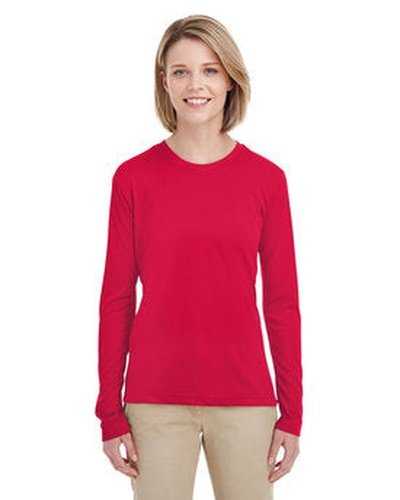 Ultraclub 8622W Ladies&#39; Cool &amp; Dry Performance Long-Sleeve Top - Red - HIT a Double