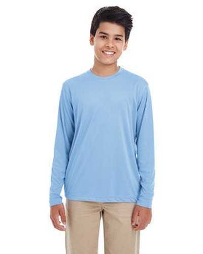 Ultraclub 8622Y Youth Cool &amp; Dry Performance Long-Sleeve Top - Columbia Blue - HIT a Double