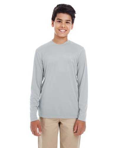 Ultraclub 8622Y Youth Cool &amp; Dry Performance Long-Sleeve Top - Gray - HIT a Double