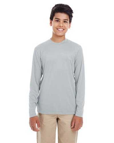Ultraclub 8622Y Youth Cool & Dry Performance Long-Sleeve Top - Gray - HIT a Double