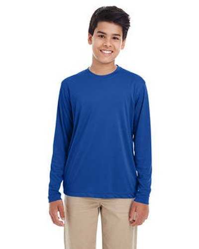 Ultraclub 8622Y Youth Cool &amp; Dry Performance Long-Sleeve Top - Royal - HIT a Double