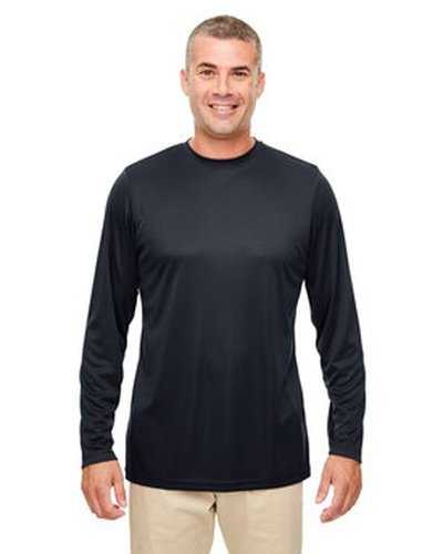 Ultraclub 8622 Men&#39;s Cool &amp; Dry Performance Long-Sleeve Top - Black - HIT a Double