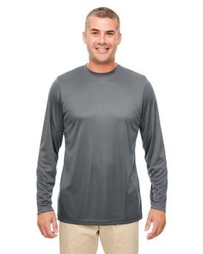 Ultraclub 8622 Men's Cool & Dry Performance Long-Sleeve Top - Charcoal - HIT a Double