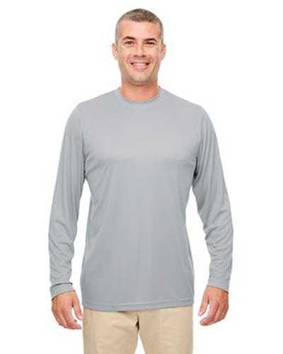 Ultraclub 8622 Men&#39;s Cool &amp; Dry Performance Long-Sleeve Top - Gray - HIT a Double