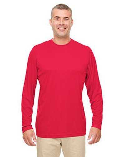 Ultraclub 8622 Men&#39;s Cool &amp; Dry Performance Long-Sleeve Top - Red - HIT a Double