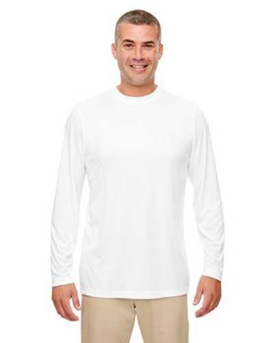 Ultraclub 8622 Men's Cool & Dry Performance Long-Sleeve Top - White - HIT a Double