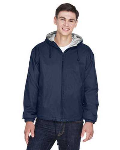 Ultraclub 8915 Adult Fleece-Lined Hooded Jacket - Navy - HIT a Double