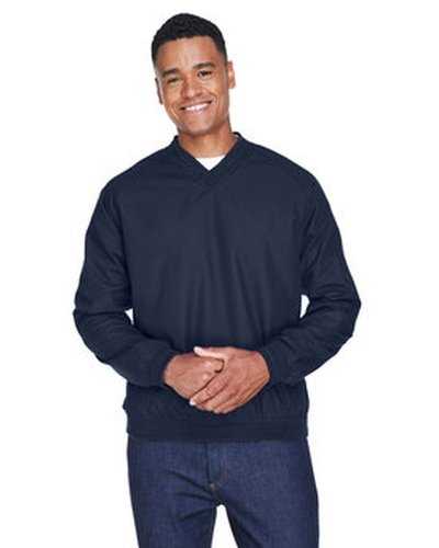 Ultraclub 8926 Adult Long-Sleeve Microfiber Crossover V-Neck Wind Shirt - Navy Navy - HIT a Double