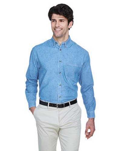 Ultraclub 8960 Men's Cypress Denim withPocket - Light Blue - HIT a Double