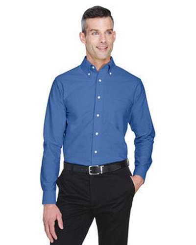 Ultraclub 8970T Men&#39;s Tall Wrinkle-Resistant Long-Sleeve Oxford - French Blue - HIT a Double