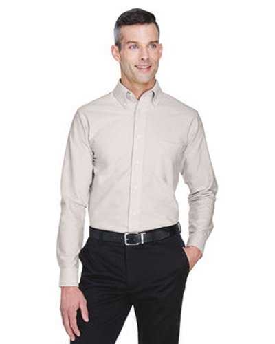Ultraclub 8970 Men's Wrinkle-Resistant Long-Sleeve Oxford - Tan - HIT a Double