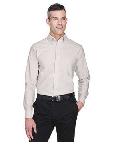 Ultraclub 8970 Men&#39;s Wrinkle-Resistant Long-Sleeve Oxford - Tan - HIT a Double