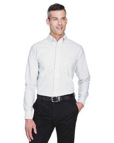 Ultraclub 8970 Men's Wrinkle-Resistant Long-Sleeve Oxford - White - HIT a Double