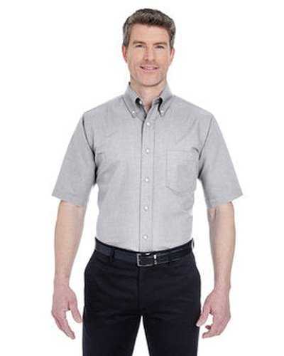 Ultraclub 8972T Men's Tall Wrinkle-Resistant Short-Sleeve Oxford - Charcoal - HIT a Double