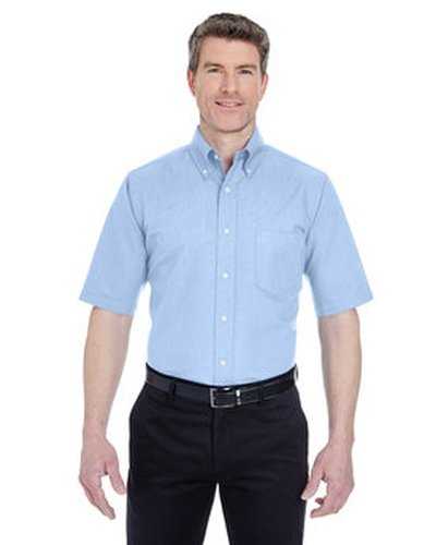Ultraclub 8972T Men's Tall Wrinkle-Resistant Short-Sleeve Oxford - Light Blue - HIT a Double