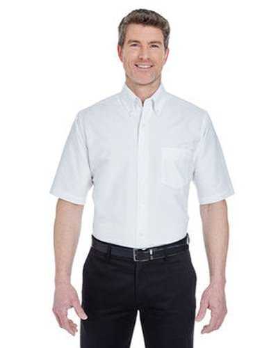 Ultraclub 8972T Men's Tall Wrinkle-Resistant Short-Sleeve Oxford - White - HIT a Double