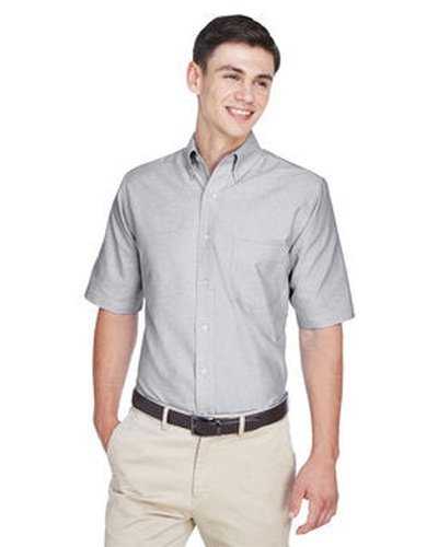 Ultraclub 8972 Men's Wrinkle-Resistant Short-Sleeve Oxford - Charcoal - HIT a Double