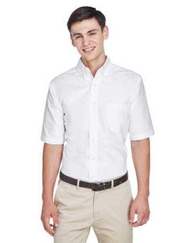 Ultraclub 8972 Men's Wrinkle-Resistant Short-Sleeve Oxford - White - HIT a Double