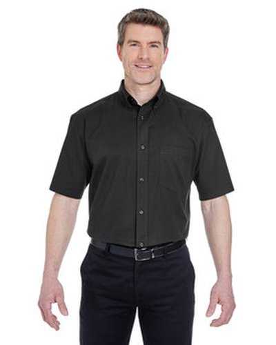 Ultraclub 8977 Adult Short-Sleeve Whisper Twill - Black - HIT a Double