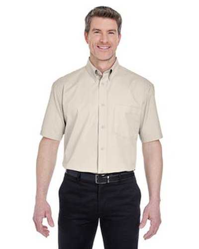 Ultraclub 8977 Adult Short-Sleeve Whisper Twill - Stone - HIT a Double