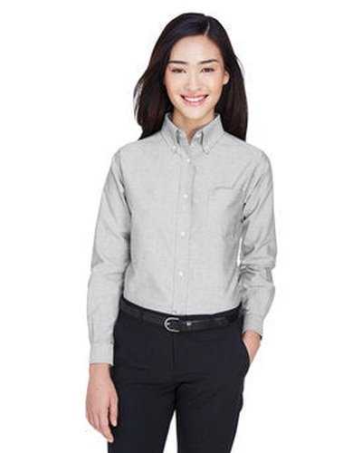 Ultraclub 8990 Ladies&#39; Wrinkle-Resistant Long-Sleeve Oxford - Charcoal - HIT a Double