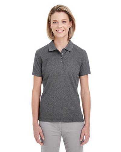 Ultraclub UC100W Ladies' Heathered Pique Polo - Black Heather - HIT a Double