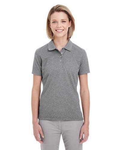 Ultraclub UC100W Ladies&#39; Heathered Pique Polo - Charcoal Heather - HIT a Double