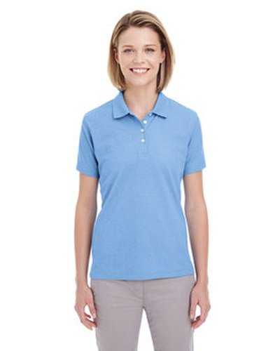 Ultraclub UC100W Ladies' Heathered Pique Polo - Colmbia Blue Heather - HIT a Double