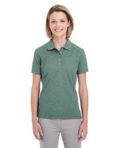 Ultraclub UC100W Ladies&#39; Heathered Pique Polo - Forest Gren Heather - HIT a Double