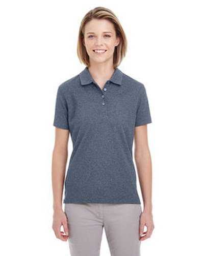 Ultraclub UC100W Ladies&#39; Heathered Pique Polo - Navy Heather - HIT a Double
