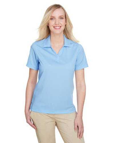 Ultraclub UC102W Ladies' Cavalry Twill Performance Polo - White Columbia Blue - HIT a Double