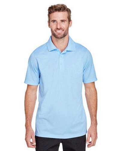 Ultraclub UC102 Men&#39;s Cavalry Twill Performance Polo - White Columbia Blue - HIT a Double