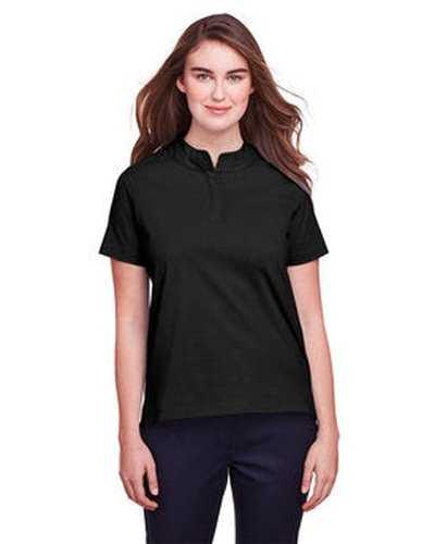 Ultraclub UC105W Ladies&#39; Lakeshore Stretch Cotton Performance Polo - Black - HIT a Double