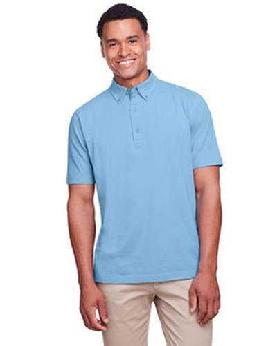 Ultraclub UC105 Men's Lakeshore Stretch Cotton Performance Polo - Columbia Blue - HIT a Double