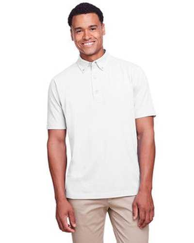 Ultraclub UC105 Men&#39;s Lakeshore Stretch Cotton Performance Polo - White - HIT a Double