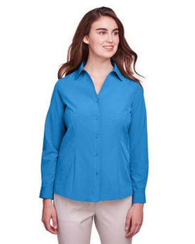 Ultraclub UC500W Ladies&#39; Bradley Performance Woven Shirt - Pacific Blue - HIT a Double