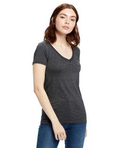US Blanks US120 Ladies' Made In USA Short-Sleeve V-Neck T-Shirt - Heather Charcoal - HIT a Double