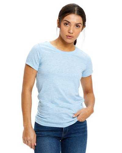 US Blanks US222 Ladies' Short-Sleeve Triblend Crew - Tri Light Blue - HIT a Double