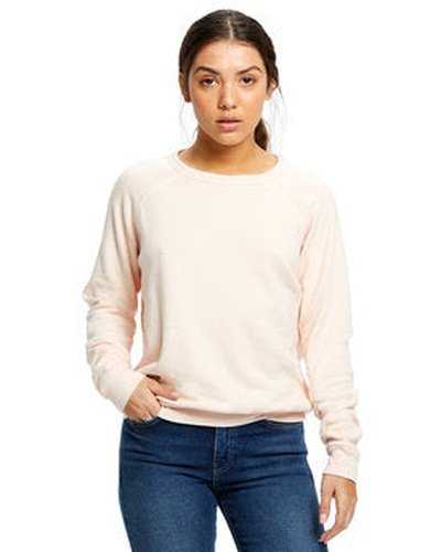 US Blanks US238 Ladies' Raglan Pullover Long Sleeve Crewneck Sweatshirt - Tri Light Pink - HIT a Double