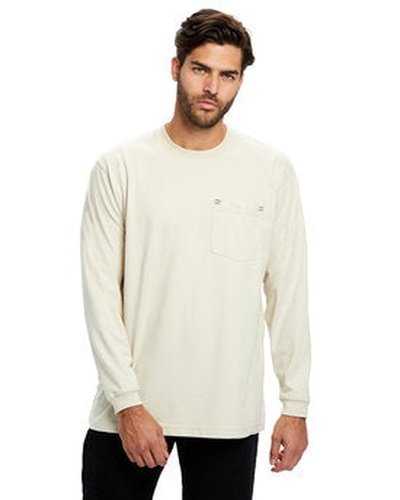 US Blanks US5544 Men's Flame Resistant Long Sleeve Pocket T-Shirt - Sand - HIT a Double
