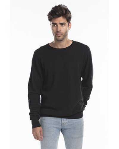 US Blanks US8000G Men's Garment-Dyed Heavy French Terry Crewneck Sweatshirt - Black - HIT a Double